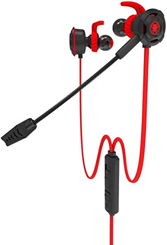 DKEE Gaming Headset, Auriculares con Tapones For Los Oídos De Cancelación De Ruido, Micrófonos Duales, con Micrófono Desmontable, For El iPhone Teléfono Android PC Mac Nueva Xbox Uno, Rojo