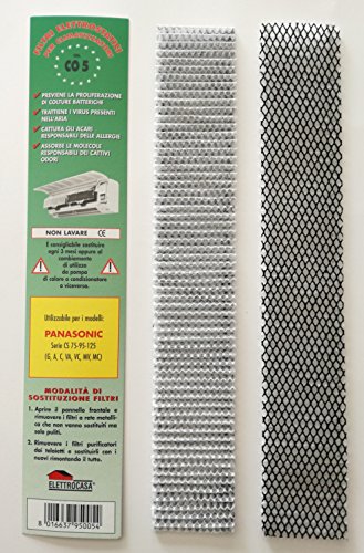 Elettrocasa - Paquete de 2 filtros CO 5 para aire acondicionado Panasonic Serie CS 75 95 125 G A C VA VC MV MC