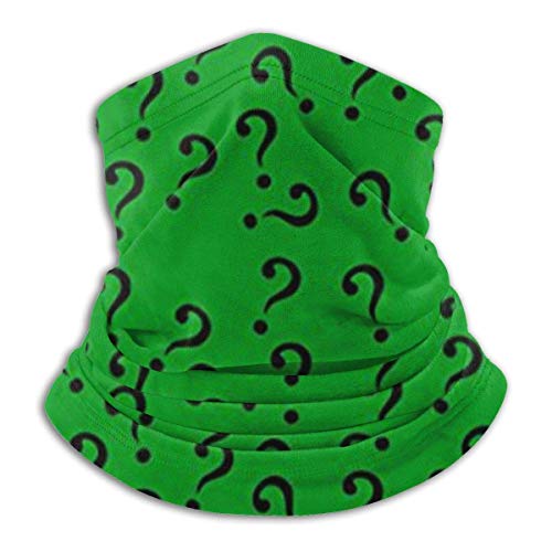 Emonye Question Mark In Green Ski Windproof Cold Weather Dust Free UV Face Mask Neck Warmer Fleece Hood Winter Hats