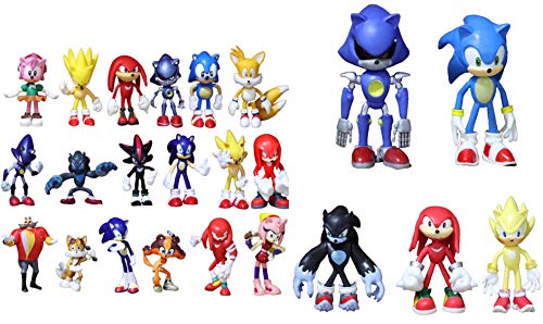 Figura 23 unids/lote Sonic World Adventure Metal Sonic Werehog Tails PVC Figuras de acción Shadow Knuckles X Figuras de anime Muñeca Niños Juguetes para niños Set