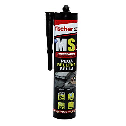 fischer 1 sellador de juntas MS Profesional (cartucho 290 ml) negro, polímero mono