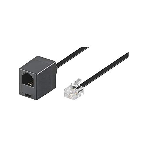 Goobay 68259 - Cable alargador Modular (Conector RJ11/RJ14 Macho (6P4C) a Conector RJ11 Hembra (6P4C)