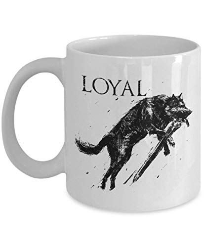Great Wolf Sif Coffee Mug Cup (White) 11oz Dark Souls Remaster Game Design Gift Gear Shirt Accessories Pin Merchandise Decal Collection Art