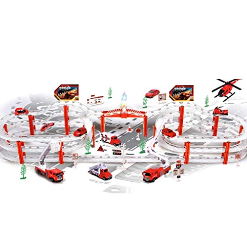 HCYY Track Track Toy Ruta eléctrica para niños Coche de Juguete Hot Wheels Track Hot Little Sports Car Racing Toy Racing Track Car (Tamaño: Bomberos 7.5m) Pista de Carreras de Autos Regalo de Cum
