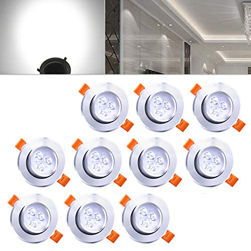 Hengda® - Luces LED empotrables de 3 W para salón, techo, bombilla, juego de focos 235-255 LM 85-265 V AC