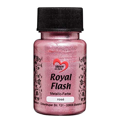 Ideen mit Herz pintura acrílica metalizada"Royal Flash" | con las partículas de brillo más finas | metálica | 50 ml (rosado)