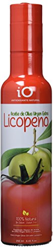 iO Aceite de Oliva Virgen Extra con Licopeno Antioxidante Natural - Paquete de 12 x 250 ml
