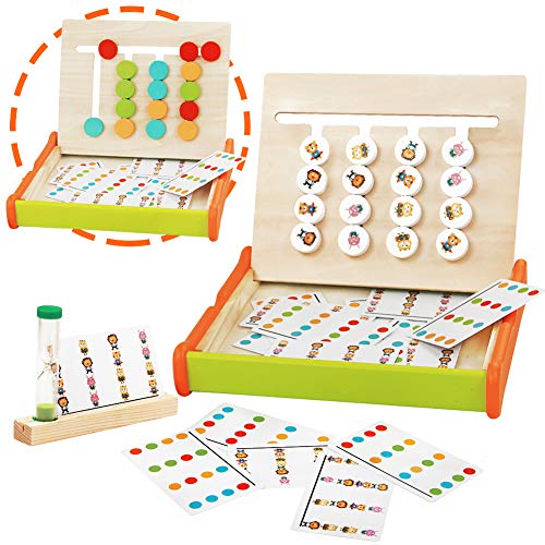 jerryvon Juguetes Montessori de Madera - Puzzle Juego Logica Juegos Educativos Bebé Bloques Clasificación de Animales y Colores Madera Juguete con 36 Juegos Rompecabezas para 3 4 5 Años