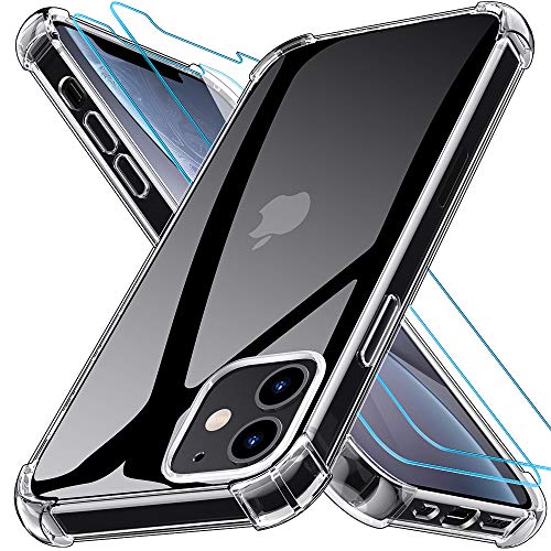 Kensou Funda Compatible con iPhone 6,1 Pulgadas 12 y 12 Pro con 2 Protector de Pantalla, Transparente