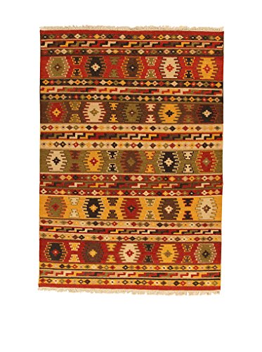Kilim Carpets by Jalal Alfombra Kilim Sivas 3 Rojo/Multicolor 140 X 200 cm