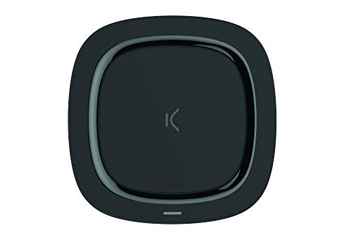 Ksix BXCQI07 Cargador Inalámbrico sin Cables para Carga Rápida de10W, Compatible con carga rápida de Apple, Diseño Compacto y Ligero, Color Negro