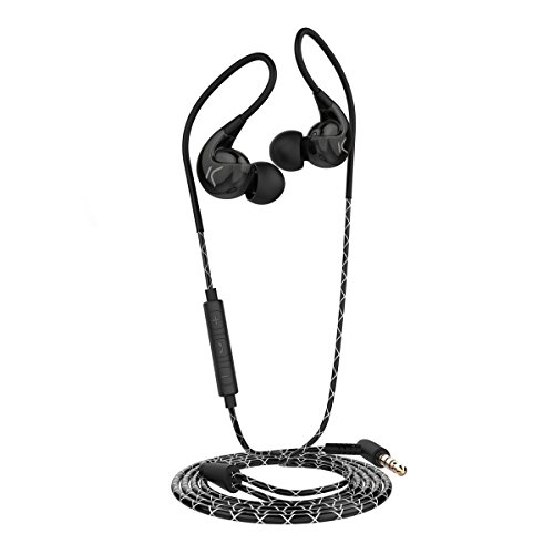 Ksix Go&Play - Auriculares Deportivos Extra Bas Estereo, Color Negro