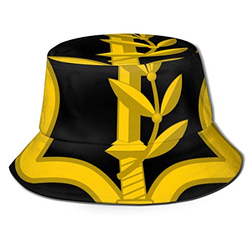 Lawenp Sombrero de Cubo con Logotipo de la Fuerza de Defensa israelí de Las FDI, Unisex, Plegable, de Verano, Cubo de Viaje, Sombrero de Sol Boonie, Gorra de Pescador al Aire Libre