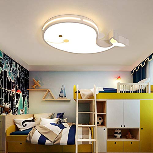 LED Luces de Techo Niños Dormitorio Nubes Lámpara Moderna Plafon Habitación Protección Ocular Creativo Accesorios Lámpara Colgante Control Remoto Ajustable Lámpara de Techo,Dolphin,threecolorlamp