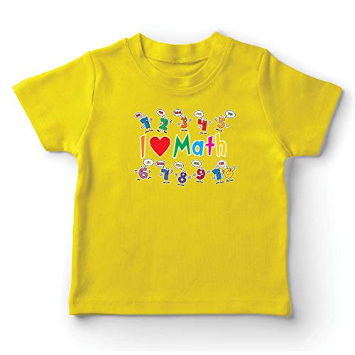 lepni.me Camiseta para Niño/Niña Amo Las matemáticas, el Regalo Educativo de Regreso a la Escuela o la graduación (7-8 Years Amarillo Multicolor)