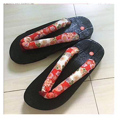 LPZW Zapatos Casuales de Madera de Madera de Madera Estilo japonés Chino Geta Bandera para Hombre Verano Cosplay Sandalias Zapatillas al Aire Libre (Color : Color9, Shoes Size : 42)