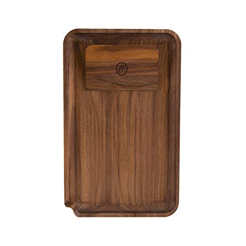 Marley - Bandeja de madera de nogal natural con rascador de madera (tamaño grande, accesorio esencial para fumar y un gran regalo