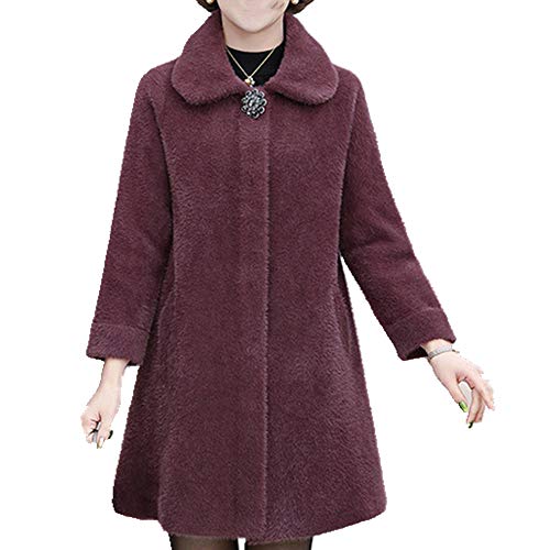 más el tamaño de la capa de las mujeres de visón de lana otoño chaqueta de lana de doble cara cachemira casual cálido invierno abrigo de lana