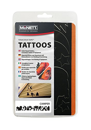 McNett Tenacious Tattoos Wildlife Parches de reparación duraderos para Ropa y Equipo, Unisex Adulto, Negro