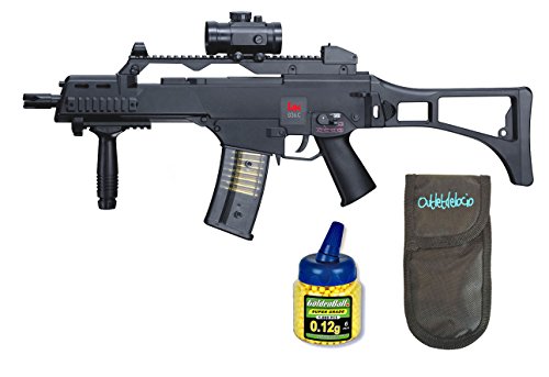 Outletdelocio. Pack Rifle Airsoft HK G36C AEG Electrico. Calibre 6mm. + Funda Portabalines + Biberon 1000 Bolas. 23054/21993
