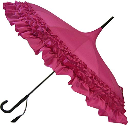 Paraguas de doble volante, perfecto para eventos especiales, bodas, aniversarios, diseño elegante.