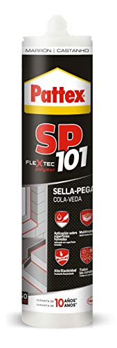 Pattex SP101 Original, adhesivo sellador para interiores y exteriores, polímero sellador marrón multimaterial, sellador de juntas en cartucho, 1 x 280 ml
