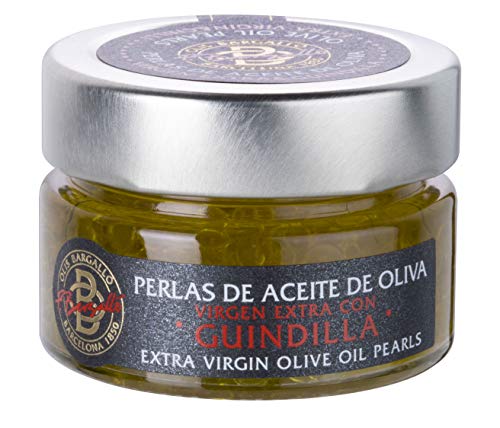 Perlas de Aceite de Oliva Virgen Extra con Guindilla 50 gr Olis Bargalló en vidrio
