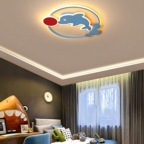 Popertr Lámpara de techo LED ultra-delgado de la lámpara decorativa historieta creativa del accesorio de iluminación de techo Lámpara de la forma nórdica simple Dolphin techo LED for Pasillo Pasillo d
