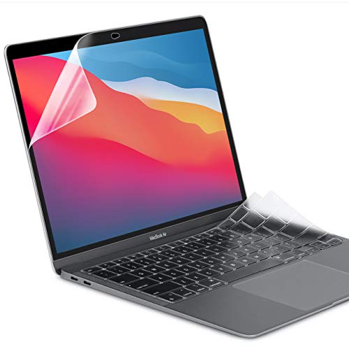 ProElife Funda para teclado y 2 protectores de pantalla para MacBook Air de 13 pulgadas 2020 con chip Apple M1 y chip Intel (modelo A2337/A2179, versión Reino Unido y UE) Accesorios (transparente)
