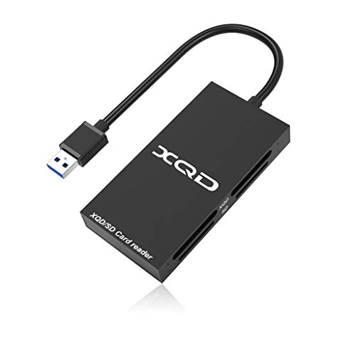 Rytaki Lector de Tarjetas XQD SD USB 3.0, Lector de Tarjetas 4 en 1 XQD Lector de Tarjetas de Memoria Compatible con Sony G/M Series, Lexar 2933x / 1400x Tarjeta USB Mark XQD, Tarjeta SD/SDHC/SDXC