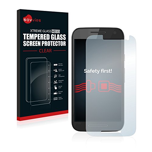 savvies Cristal Templado Compatible con Motorola Moto G Turbo Edition Protector Pantalla Vidrio Proteccion 9H Pelicula Anti-Huellas