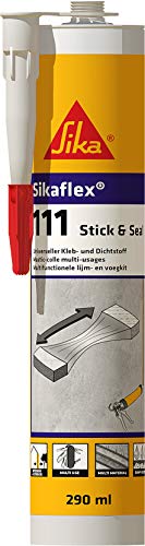 Sikaflex - 111 Stick&Seal, Masilla multiuso, Adhesivo sellador, 290 cm3, Marrón