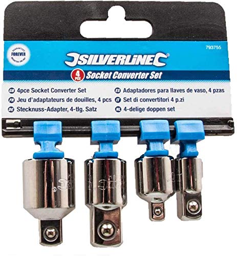 Silverline 793755 - Adaptadores para llaves de vaso, 4 pzas