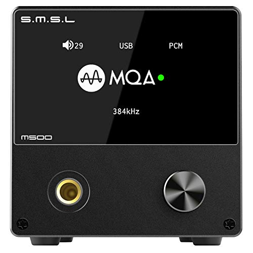 S.M.S.L M500 DAC Amplificador de Auriculares Admite decodificación MQA ES9038PRO D / A Chip USB Utiliza XMOS XU-216 con Control Remoto (Black)
