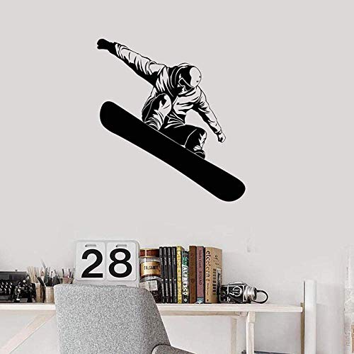 Snowboarder Winter Extreme Sports Snowboarding Vinilo Adhesivo De Pared Decoración Para El Hogar Boys Room Decal Art 58X64Cm