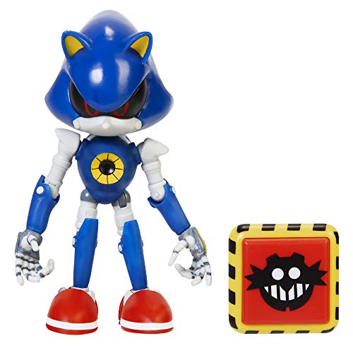 Sonic The Hedgehog Figura de acción sónica de Metal Moderno de 4 Pulgadas con Accesorio de Resorte de Trampa.