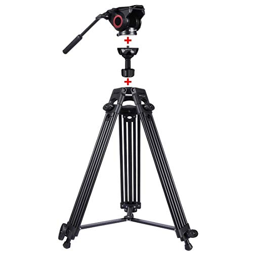 Soporte de cámara for trabajo pesado cámara de vídeo del trípode de aluminio de montaje Kit Adaptador Tazón de altura ajustable, conveniente for SLR (Color: Color2) 1yess (Color : Color1)