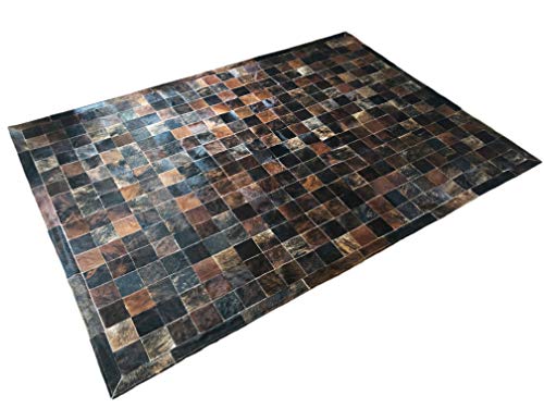 Suggaloaf Natur-Fell-Shop - Alfombra (240 x 170 cm, piel de vaca), diseño de patchwork, color marrón