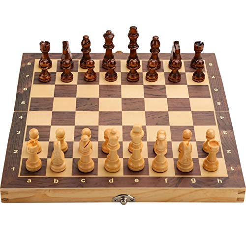 SYXZ Juego de ajedrez Plegable de Madera magnético de 15", Tablero de ajedrez, Regalo para niños Adultos,29cm
