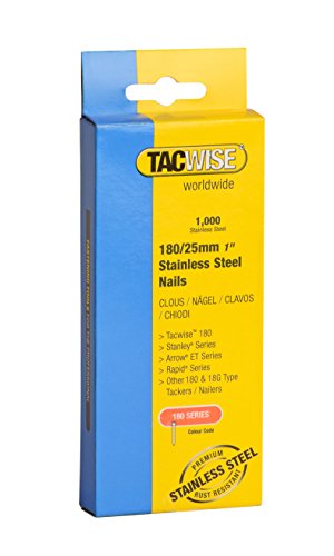 Tacwise 1066 Clavos de acero inoxidable de tipo 180/25 mm, 180/25mm, Set de 1000 Piezas