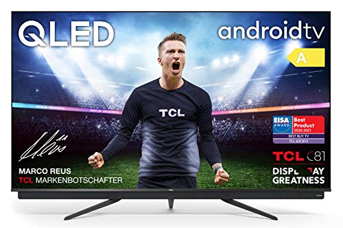 TCL 65C815 - Televisor 65 pulgadas QLED 4K UHD, Android TV, Barra de Sonido Onkyo, Micro Dimming Pro, Google Assistant, Compatible con Alexa