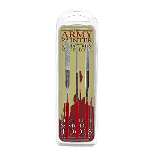 The Army Painter ? | Miniature and Model Files - 3-Piece Diamond File Set of Round File, Flat File and Triangular Metal File - Needle File Set for Metal, Resin, and Plastic Miniatures