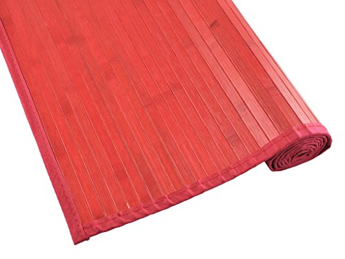 Tiendas Mi Casa - Alfombra bambú Kenia (70x200 cm, Rojo, Lama 15 mm). Disponible en Varios tamaños y Colores.