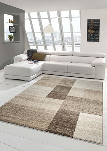 Traum Sala de estar diseñador Alfombra moderna Alfombra bajo alfombra de pelo diseño barroco Heather Marrón Beige Größe 80x150 cm