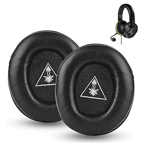 XO Seven - Almohadillas de repuesto para auriculares compatibles con Turtle Beach Ear Force XO7 XO Seven Pro Gaming Headset, almohadillas de piel de proteína y espuma viscoelástica (negro)