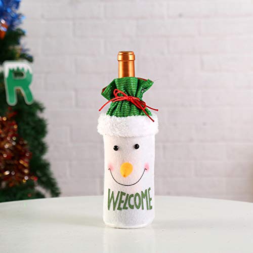YOLEOLY Navidad decoraciones Navidad botella de vino bolsa con boca botella de vino conjunto Navidad decoración del hogar FRG-646