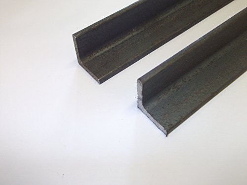2 estructuras de soldadura de hierro negro de ángulo de 3 mm, 250 mm de largo, 40 mm x 40 mm.