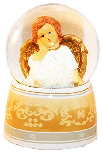 20037 Bola de nieve navidad ángel con musica medida 140 mm