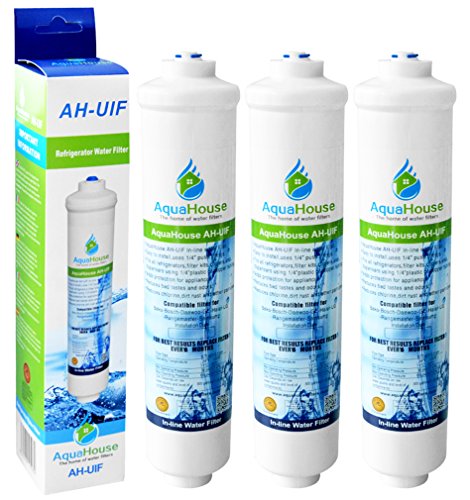 3x AquaHouse AH-UIF Filtro universal de agua para nevera compatible con Samsung LG Daewoo Rangemaster Beko Haier etc Nevera Congelador