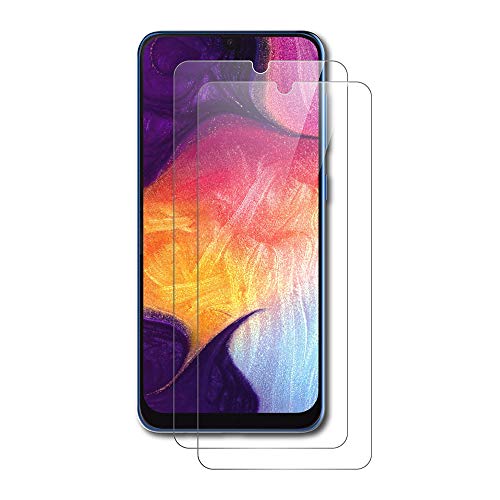 AICEK [2-Pack Protector de Pantalla Samsung Galaxy A30 / Samsung Galaxy A50, Cristal Templado para Samsung A30 Vidrio Templado Samsung A50 Cristal Screen Protector (6,4 Pulgadas)